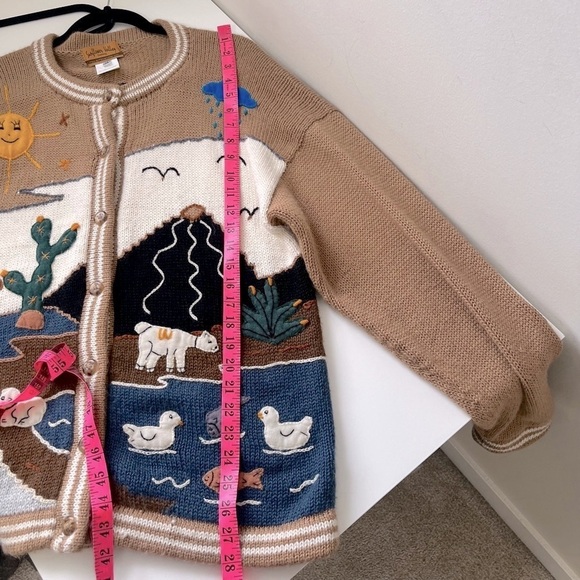 Vintage Sunflower Valley Alpaca Cardigan Size M - Picture 10 of 12